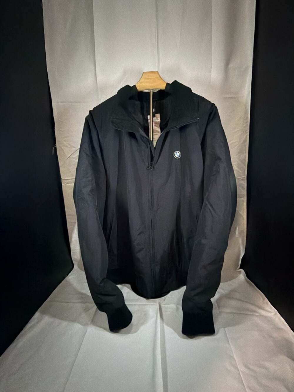 BMW Black Full Zip Windbreaker Jacket Size L Style 80 12 2 149 675-680